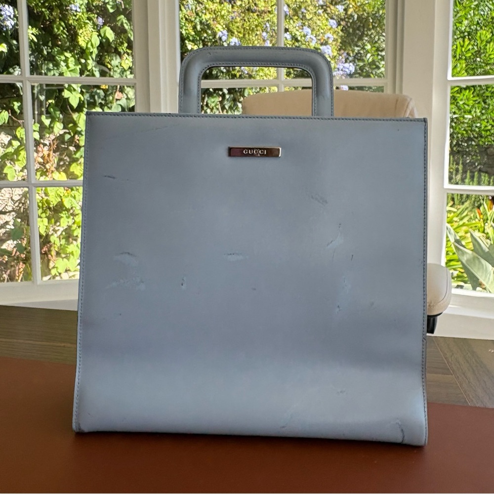 Gucci 2 in 1 Clear PVC & Baby Blue Leather Bag - Picture 12 of 15